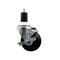 Service Caster 3.5'' Soft Rubber Swivel 1-1/2'' Expanding Stem Caster with Brake SCC-EX20S3514-SRS-TLB-112 - alternate 1